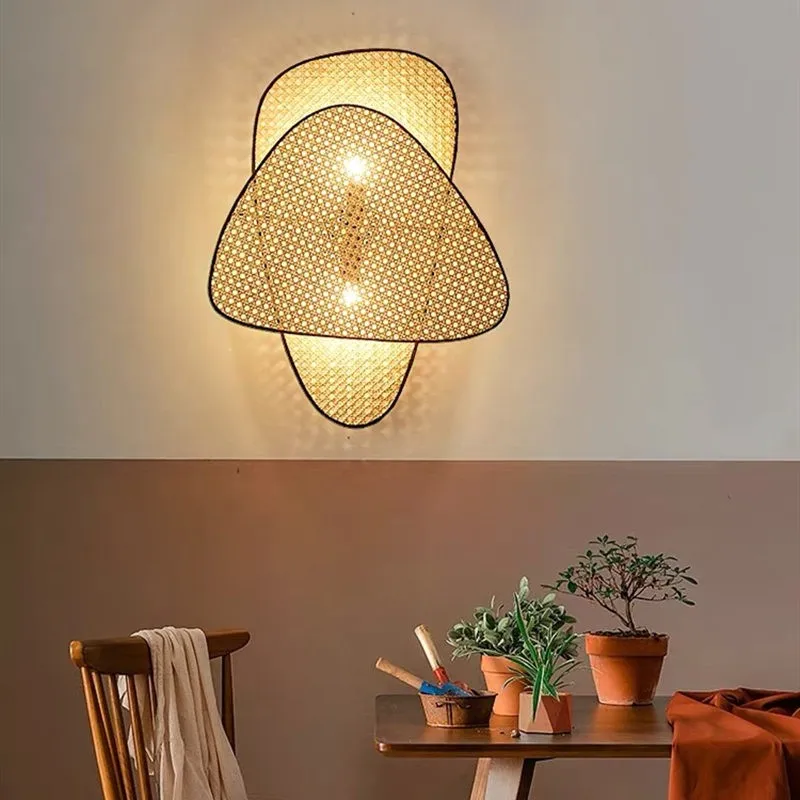 Rustic Wall Light – Rattan Design for Living Room