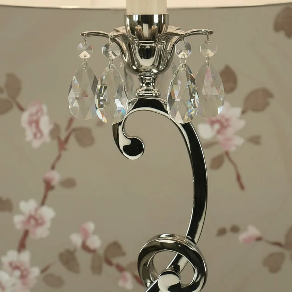 Talonis Decorative Crystal Table Lamp - Curved Metal Style for Home Interiors T951