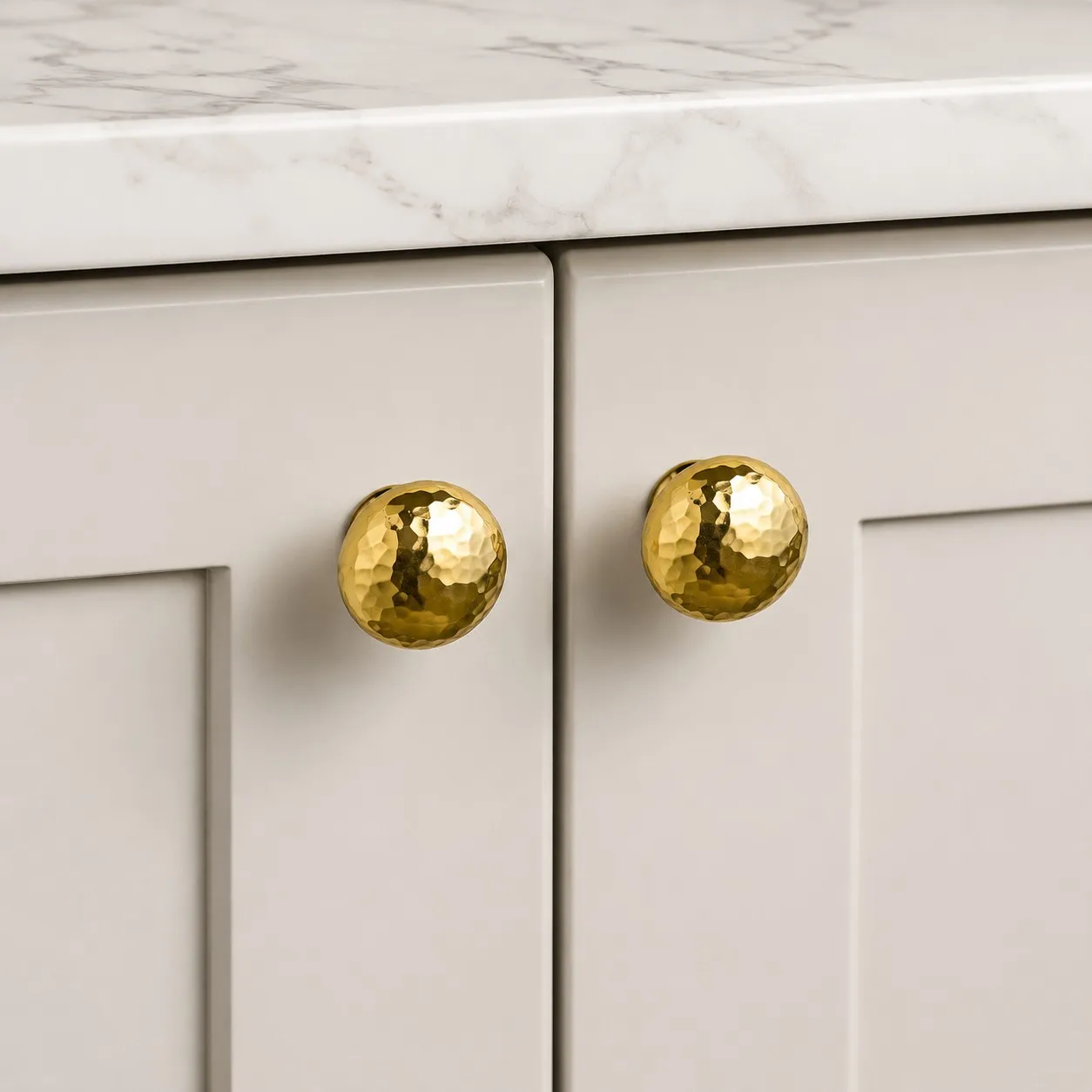 Hammered solid brass cabinet knob