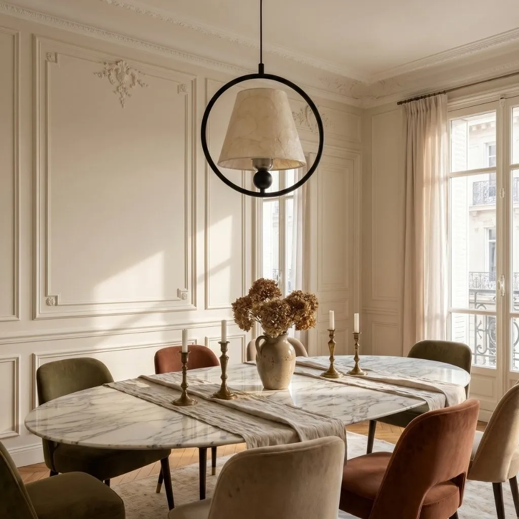 Shellure Sculptural Design Ring Hanging Lamp - Modern Pendant Light for Cozy Interiors T2228
