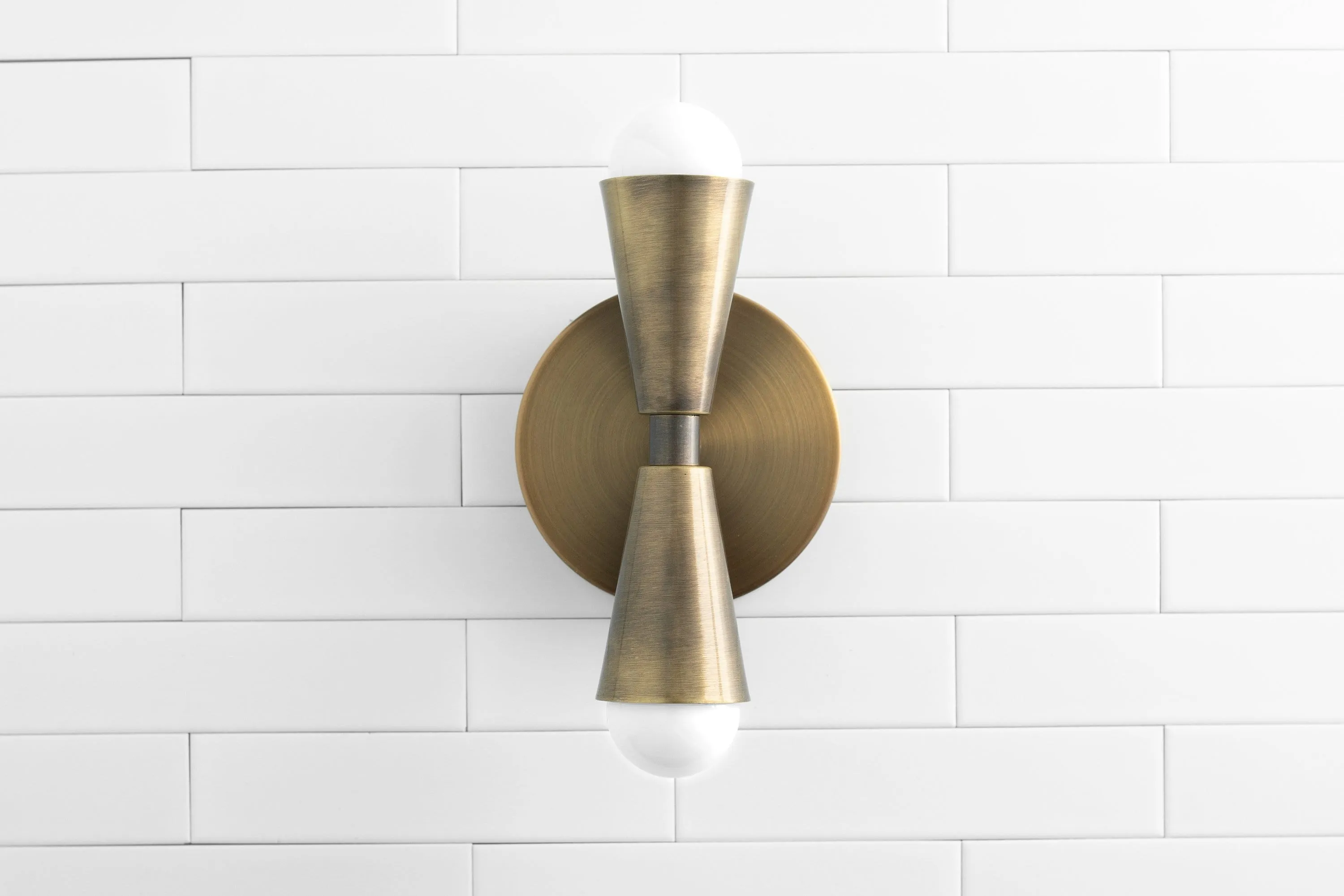 Pyralis  Cone Shade  Double Wall Light - Contemporary Living Room Glow T334