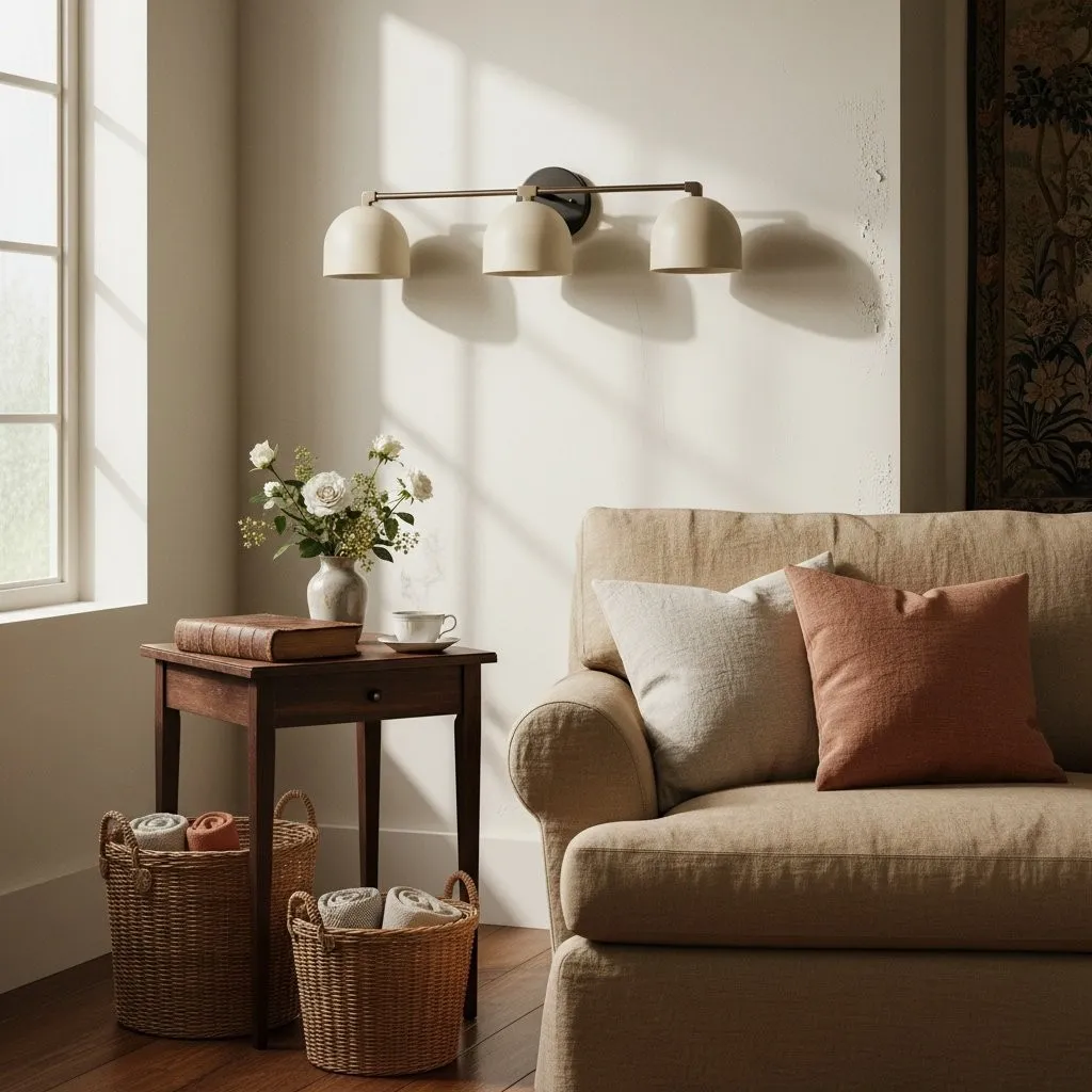 Metio Dome Mid-Century Deep Ball Vanity Lamp - Brass Wall Sconce T412
