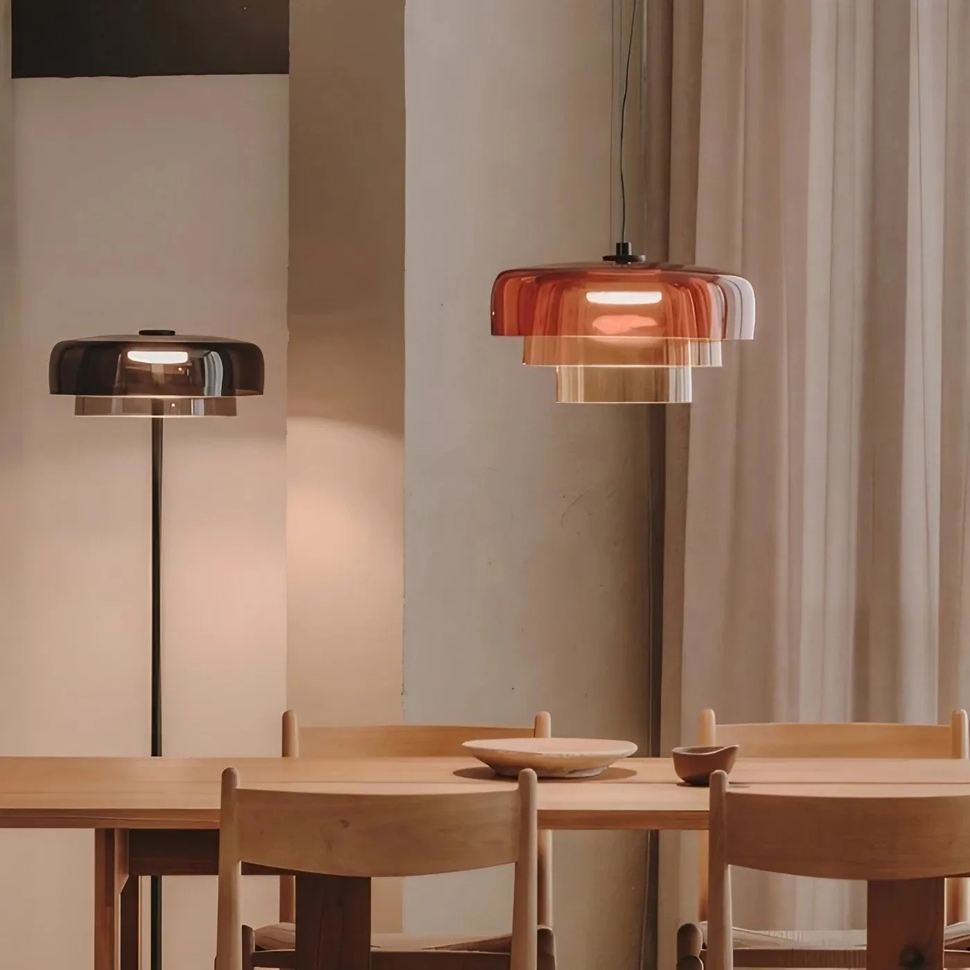 Lark 3 Shade Modern Glass Pendant Light