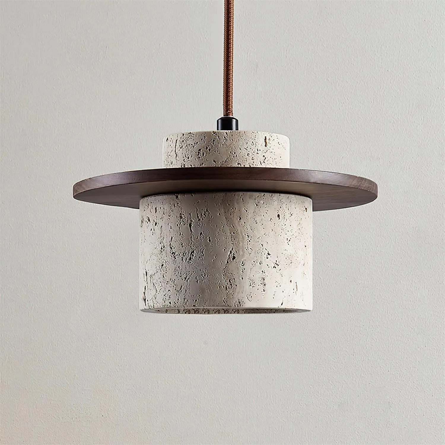 Elegant Textured Cylindra Stone Pendant Lamp G11