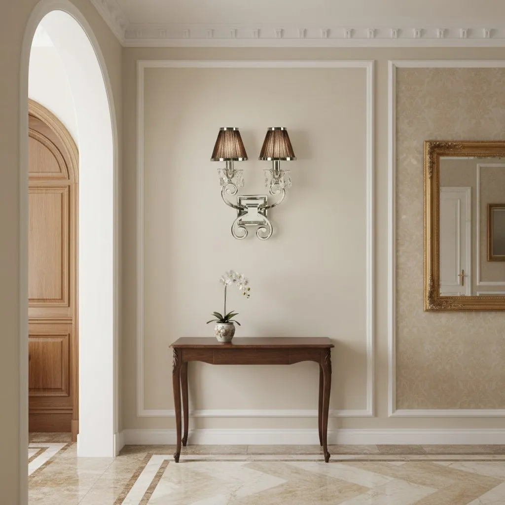 Talonis Luxury Crystal Wall Sconce - Chrome Finish Frame for Bedrooms and Home Décor T965