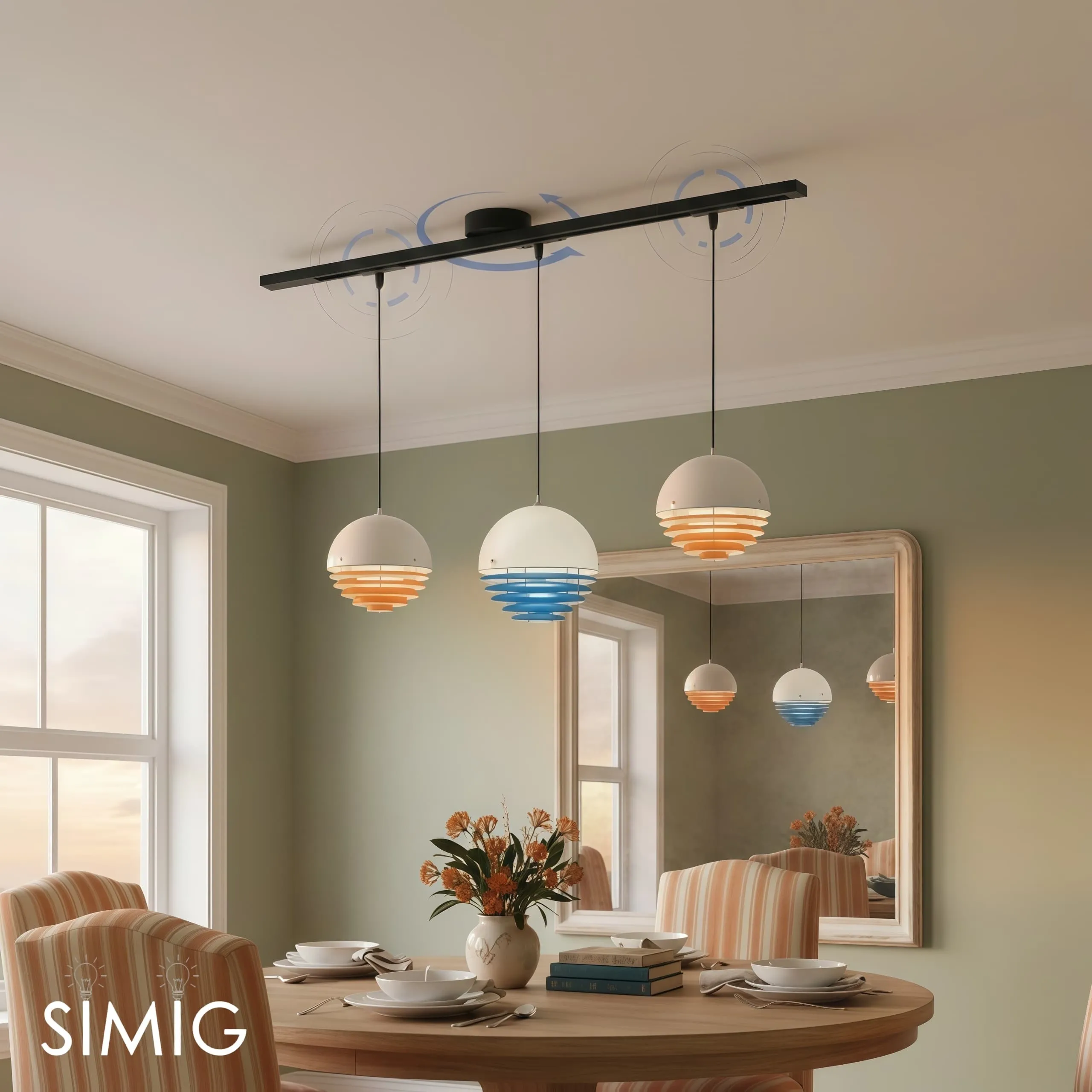 Axitra Rotatable Pendant Light Ceiling Rail – Sleek Adjustable Track for Pendant Lights Contemporary N21