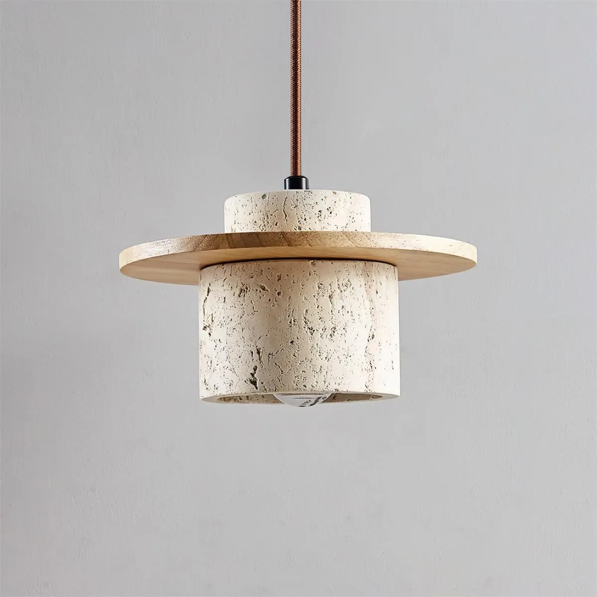 Elegant Textured Cylindra Stone Pendant Lamp G11