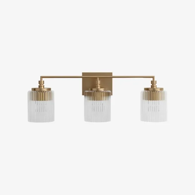 Lirra 3 Light Glass Vanity Lamp - Contemporary Bathroom Wall Lighting T762