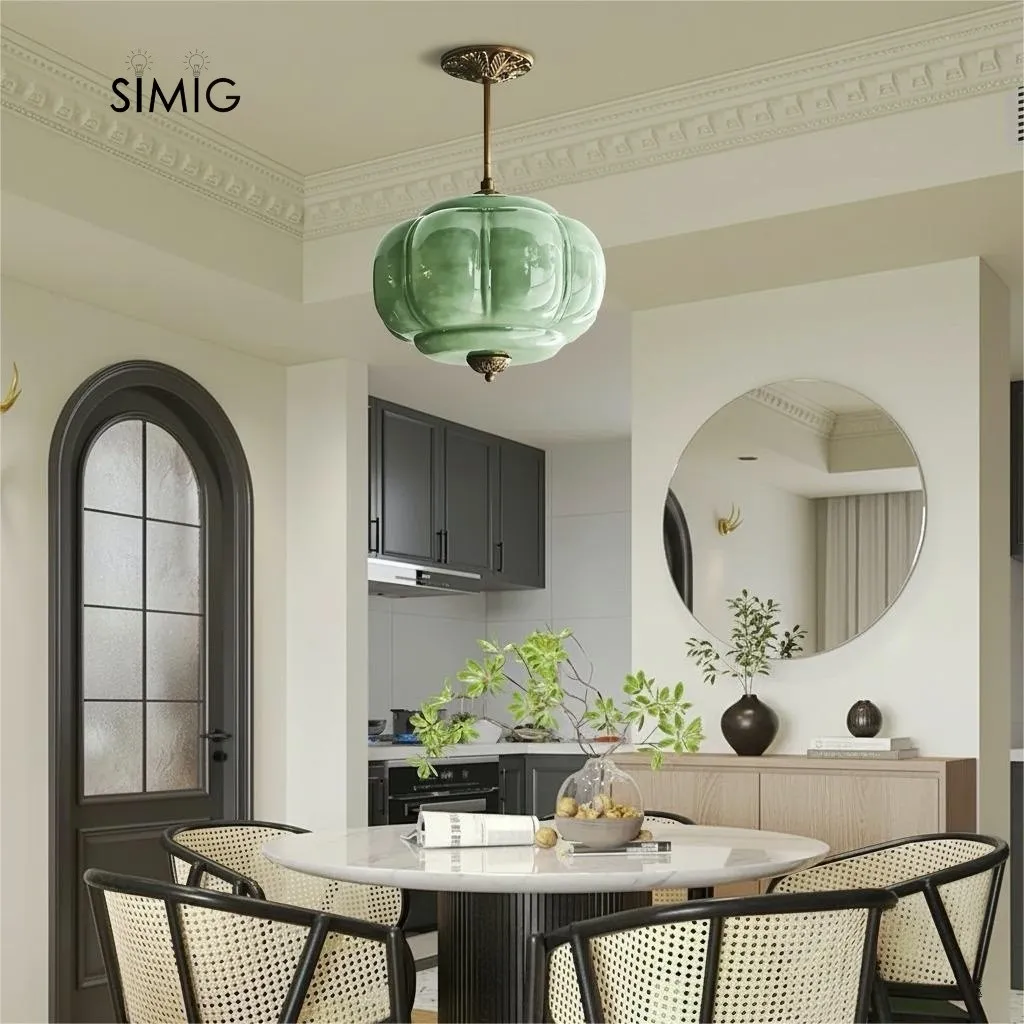 Eloise Vintage Glass Pendant Light - Elegant Design Semi-Flush Mount Light G53