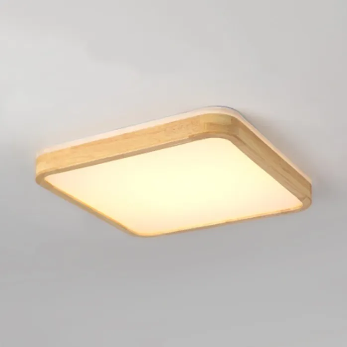 Circle Wooden LED Ceiling Light-Double Light Source