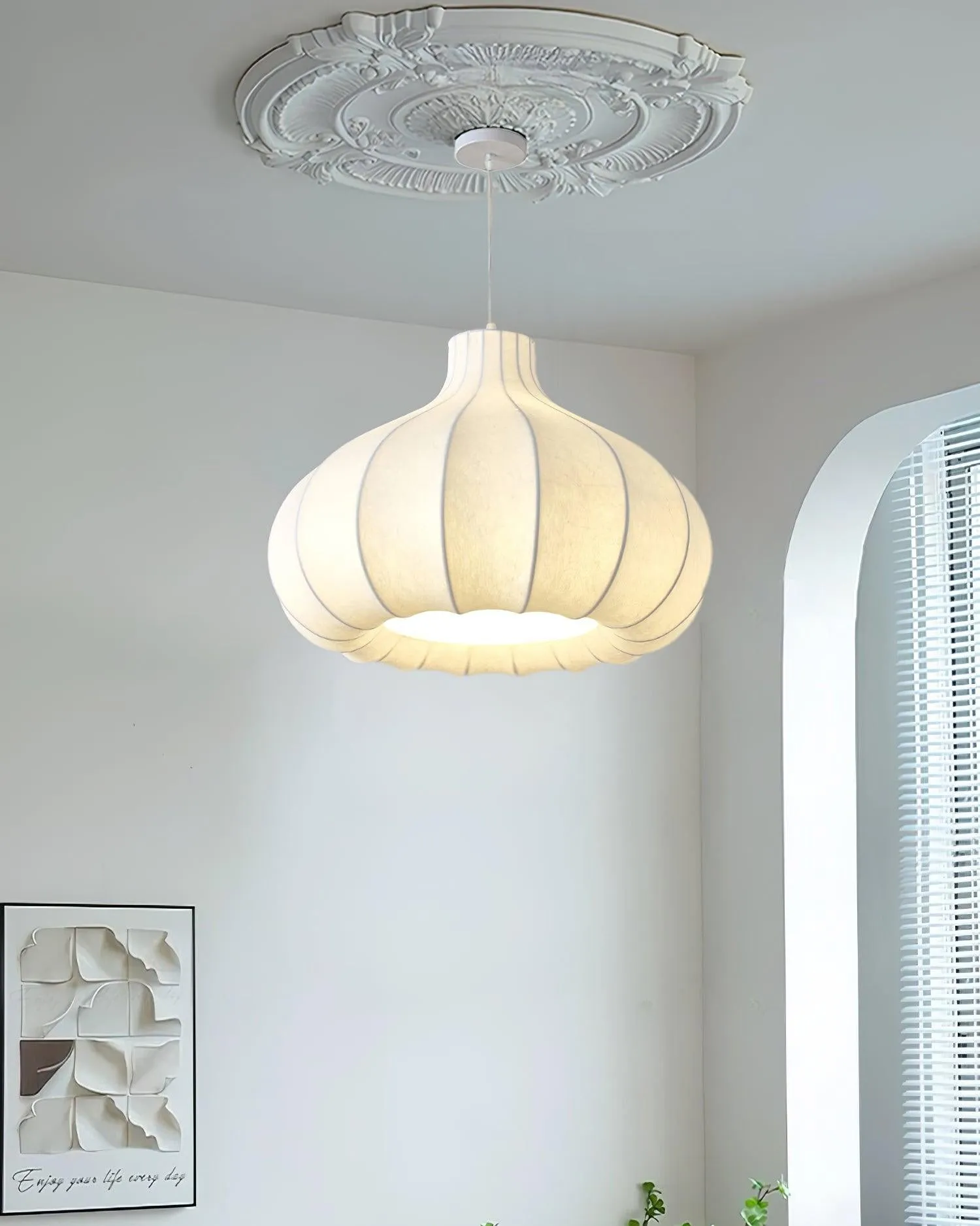 Onion Bubble Silk Pendant Lamp M434