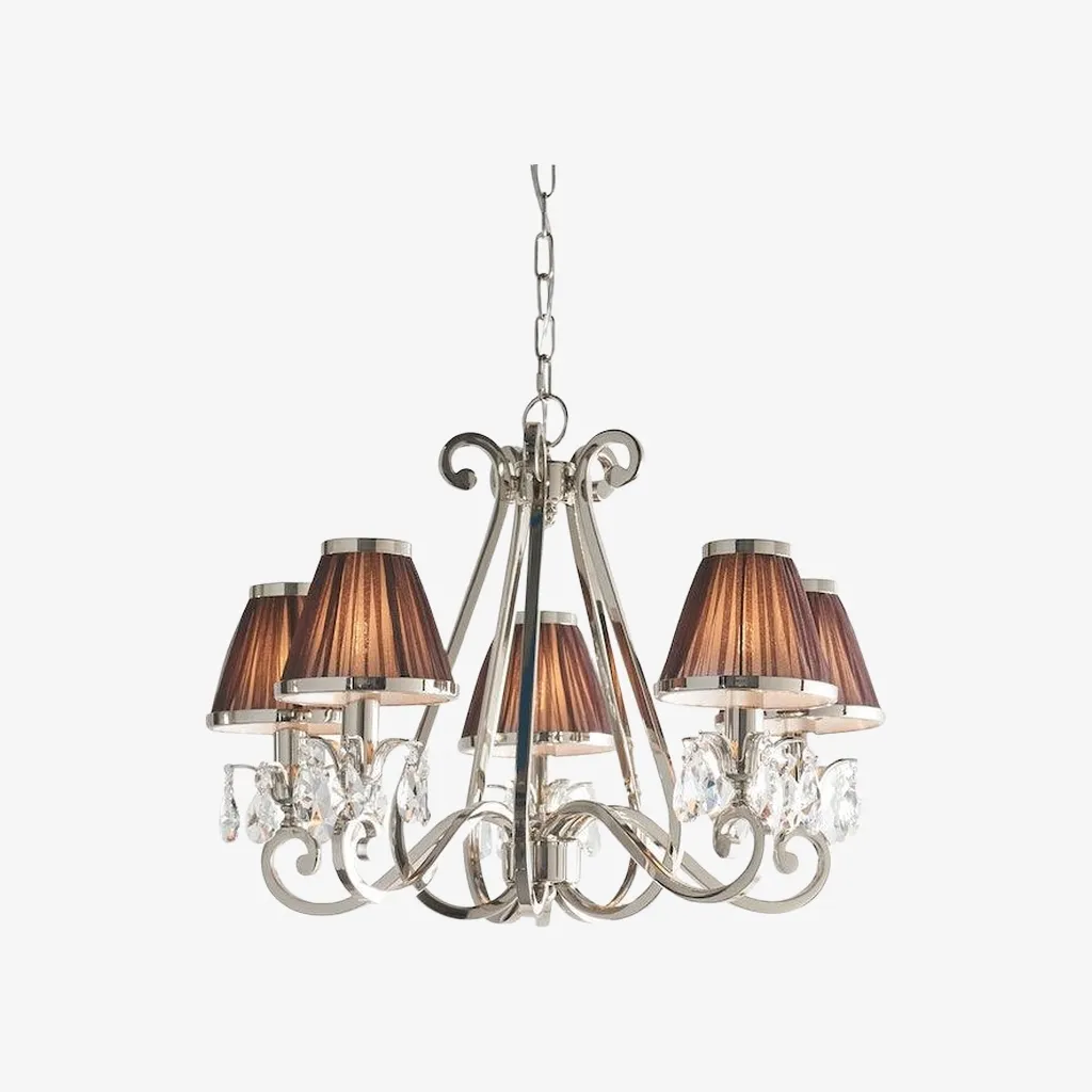 Talonis Multi-light Fabric Chandelier - Elegant Metal Curved Arms for Dining and Living T932
