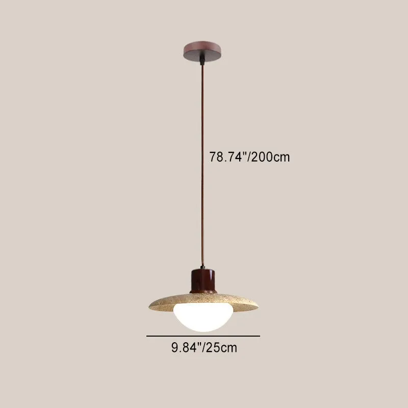 Natural Stone Wood Pendant Light - Minimalist Japanese Dining Lamp M08