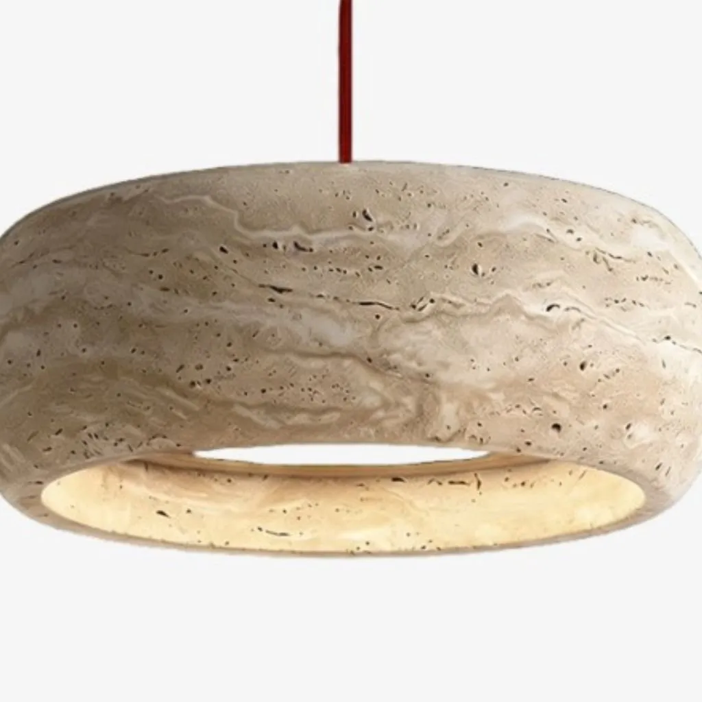 Kairis Neutral Tone Stone Pendant Lamp - Wabi Sabi Style for Kitchen Island T559