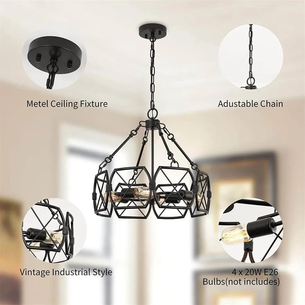 Rustic Industrial Cage Pendant Light S151