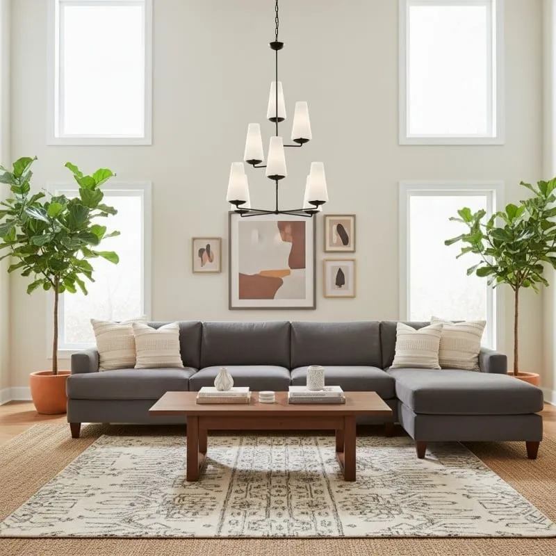 VertiFount Chandelier – Layered Metal Design for Open Interiors T566