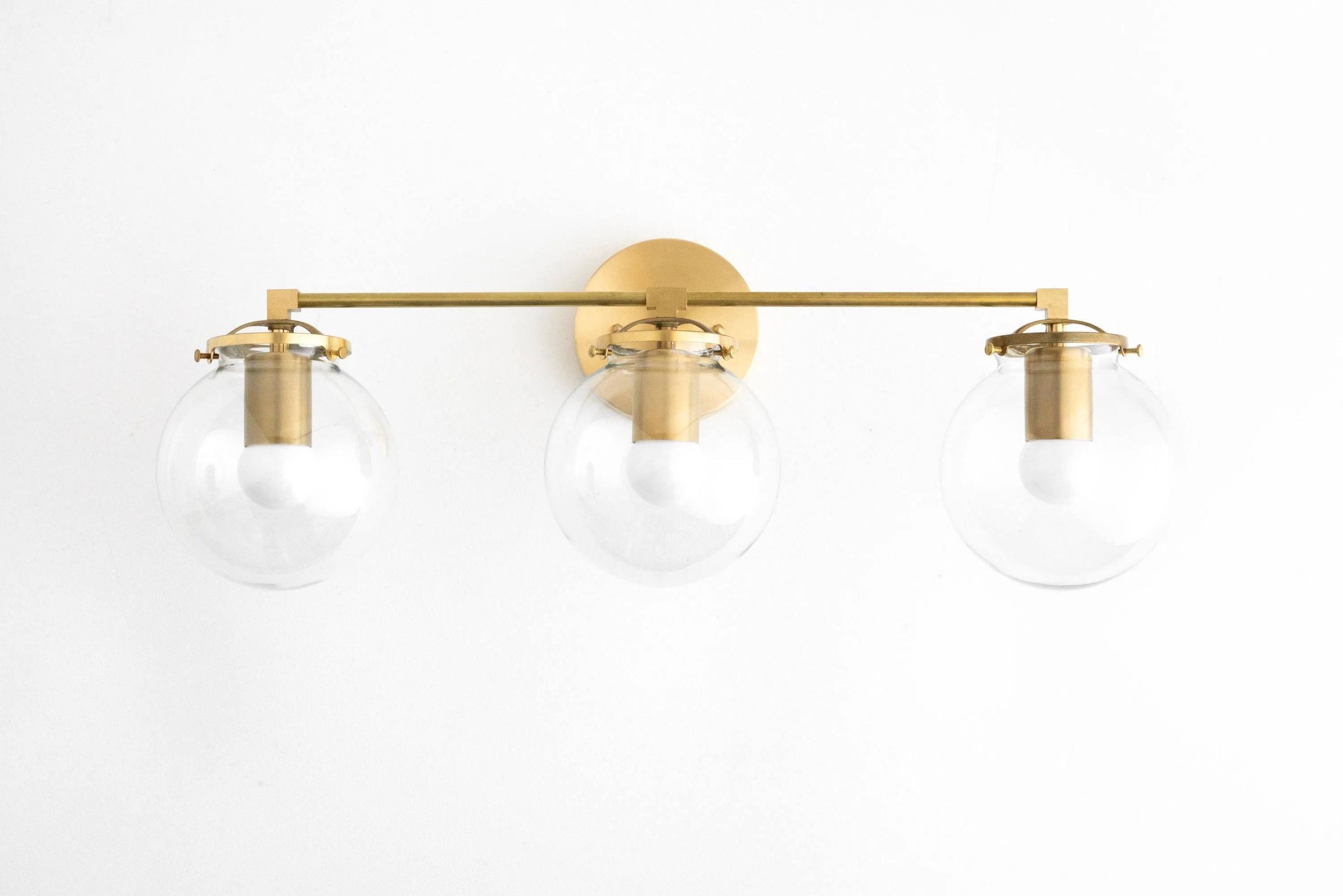 Glorica Glass 3 Shade Globe Vanity Light - Soft Bathroom Light Fixture T329