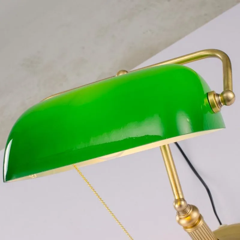 Classic Green Glass Bankers Table Lamp