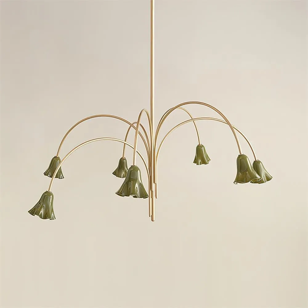 Bellina Lily Glass Flower Chandelier - Romantic Lighting for Interior T280
