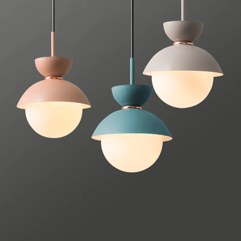 Scandinavian Macaroon Pendant Light with Aluminum for Bedroom