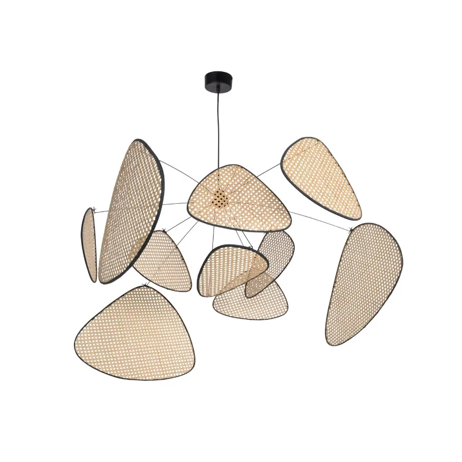 Screen Cannage Pendant Light - Woven Rattan Design for Living Room