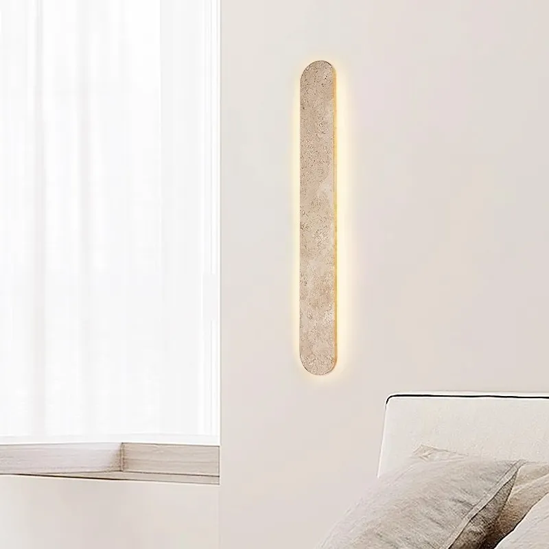 Waterproof LED Long Strip Travertine Wall Lamp - Japanese Style Minimalism S325