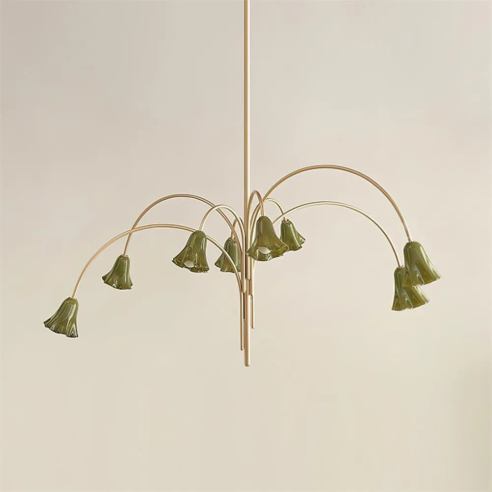 Bellina Lily Glass Flower Chandelier - Romantic Lighting for Interior T280
