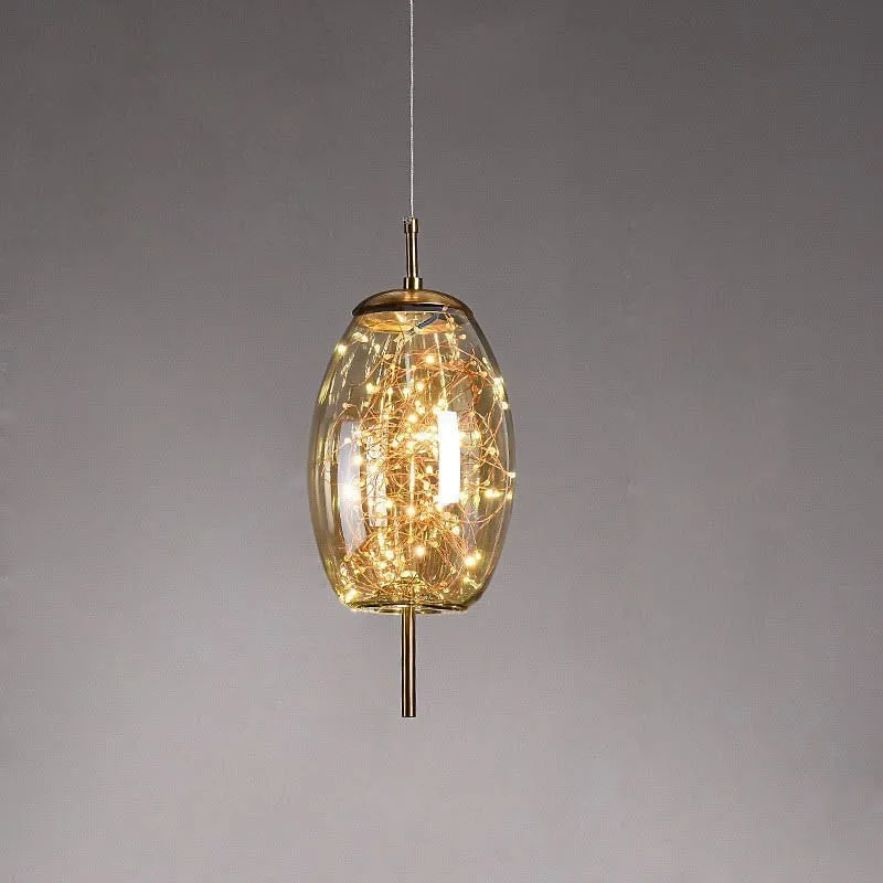 Scandinavian Cylinder Oval Glass Pendant Light M63