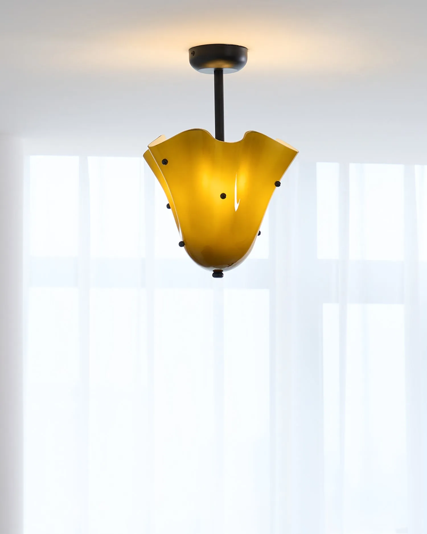 Bellina Petal Fold Glass Ceiling Light - Artistic Fixture for Bedroom T282