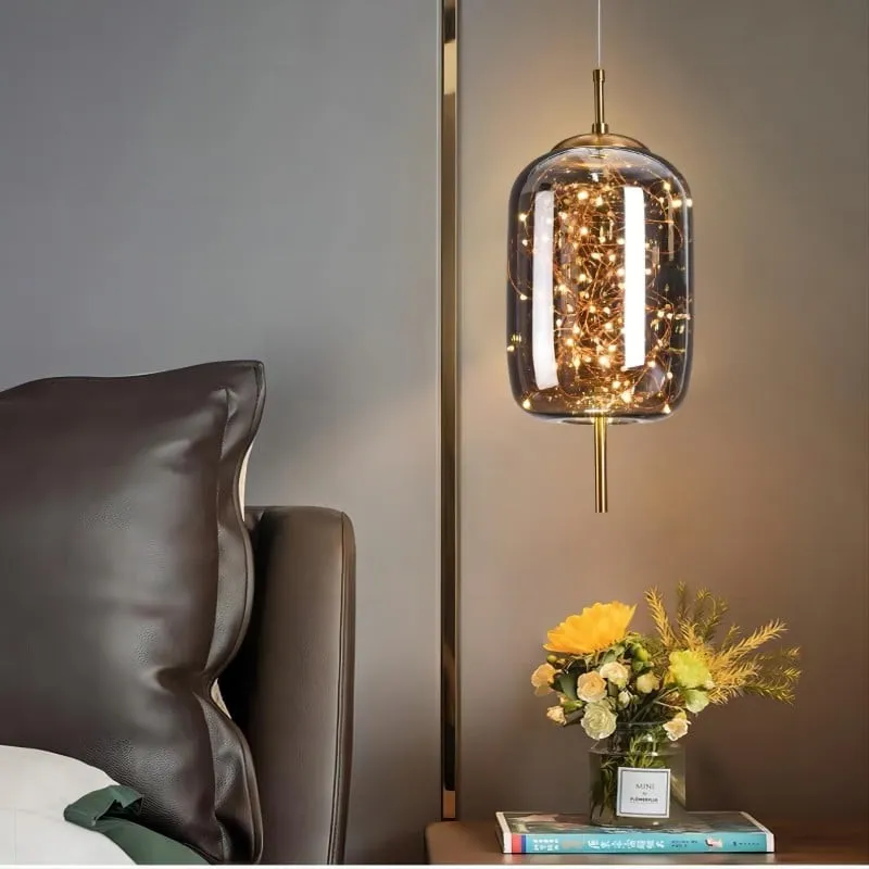 Scandinavian Cylinder Oval Glass Pendant Light M63