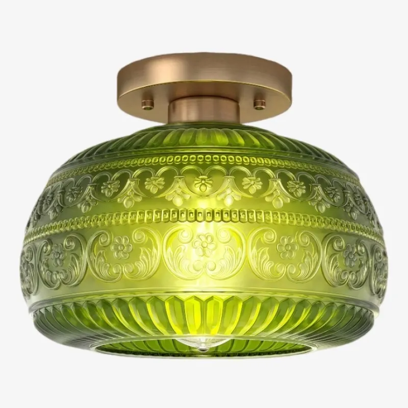Lurex Engraved Textured Glass Flush Mount - Classic Entryway Decorative Light U21
