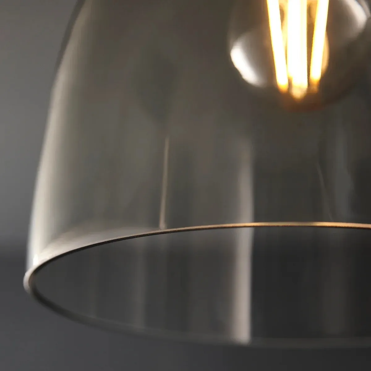 Ravion Knurled Chrome Ceiling Light Industrial Glass Shade - Living Room T830