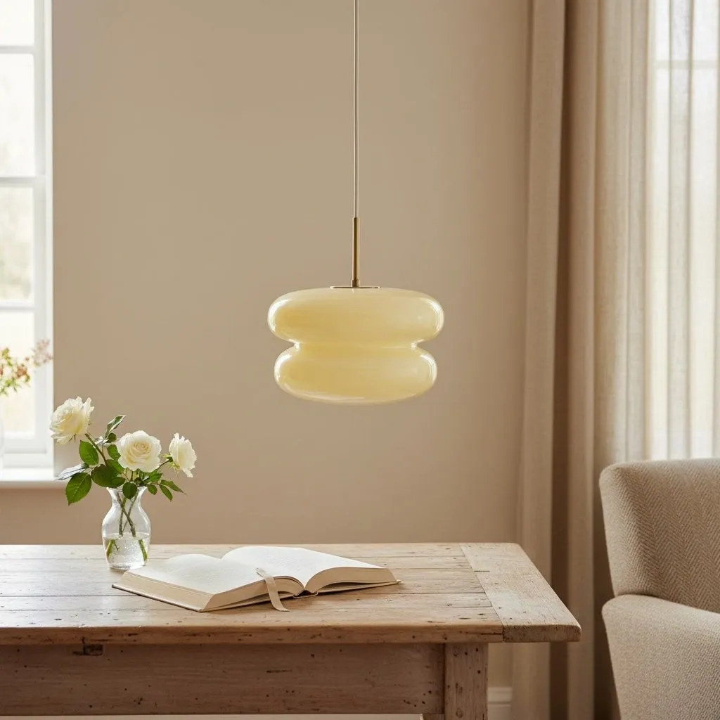 Orra Opal Glass Dome Pendant - Modern Hanging Light for Kitchen T421