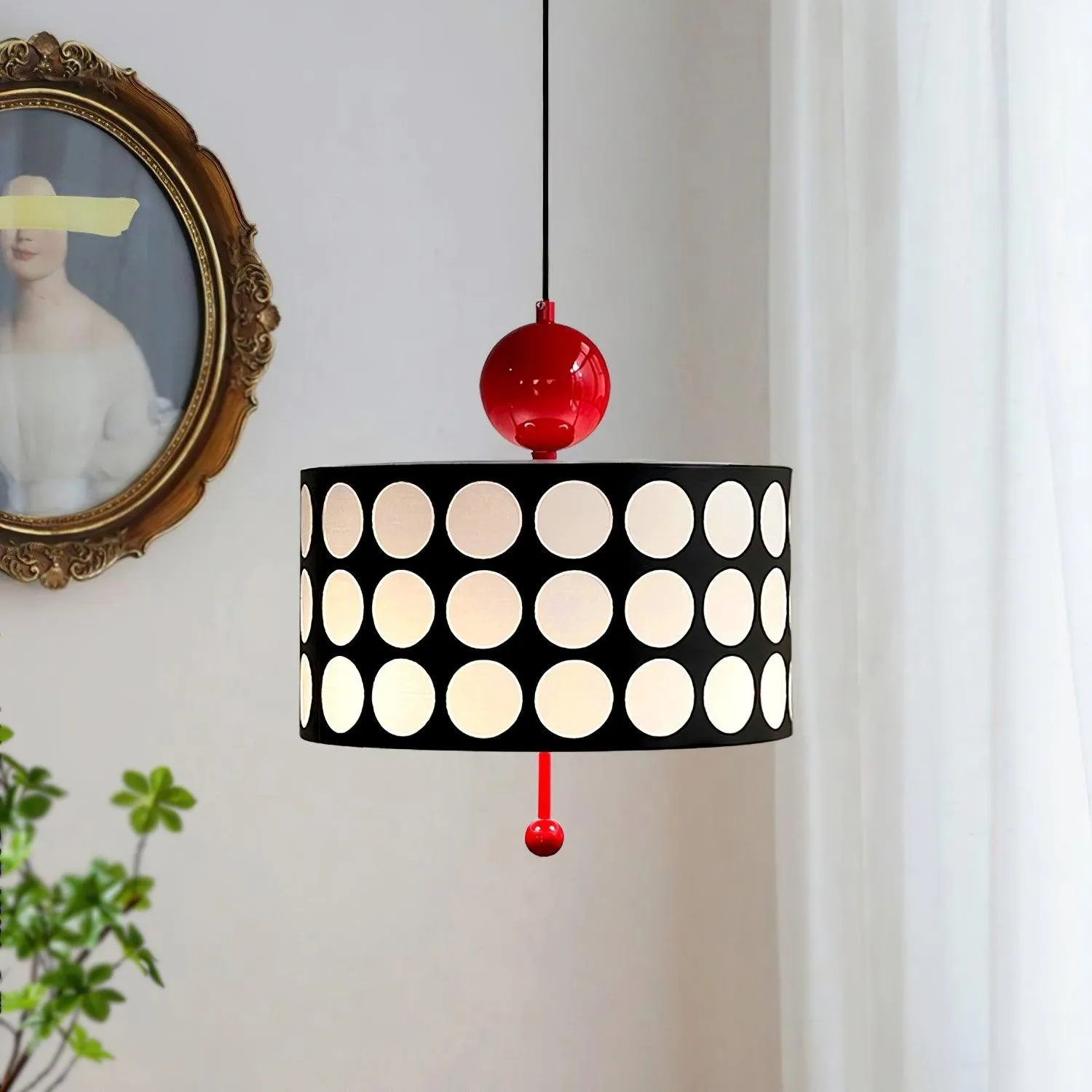 Polka Dot Lattice Pendant Lamp - French Vintage Light for Dining M165