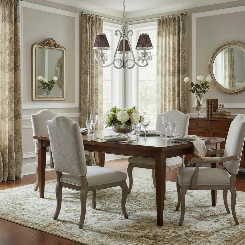 Talonis Multi-light Fabric Chandelier - Elegant Metal Curved Arms for Dining and Living T932
