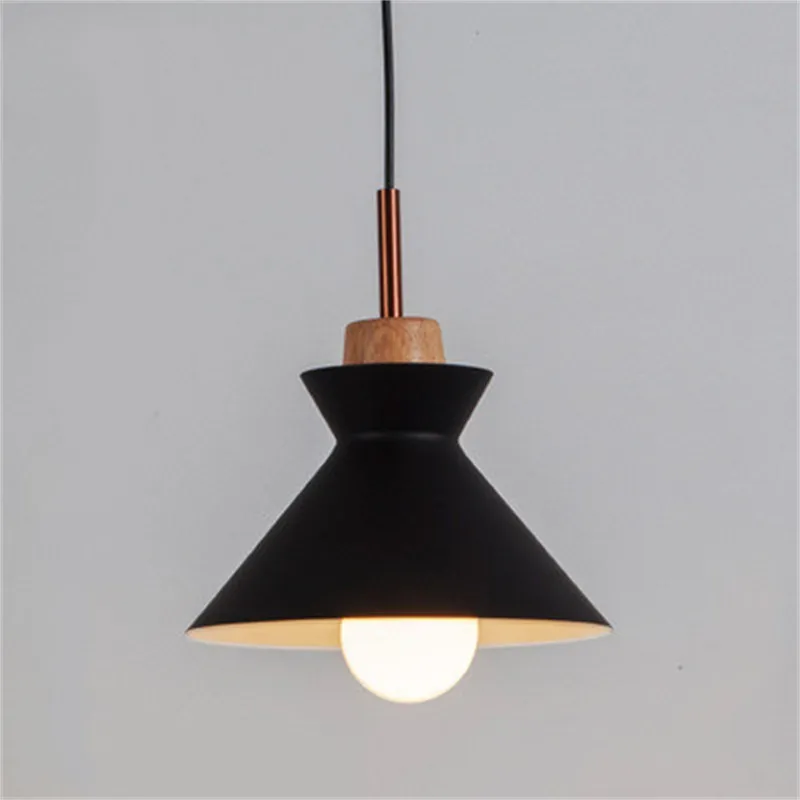MULTI Scandinavian Metal Wood Macaroon Pendant Light for Bedroom S32