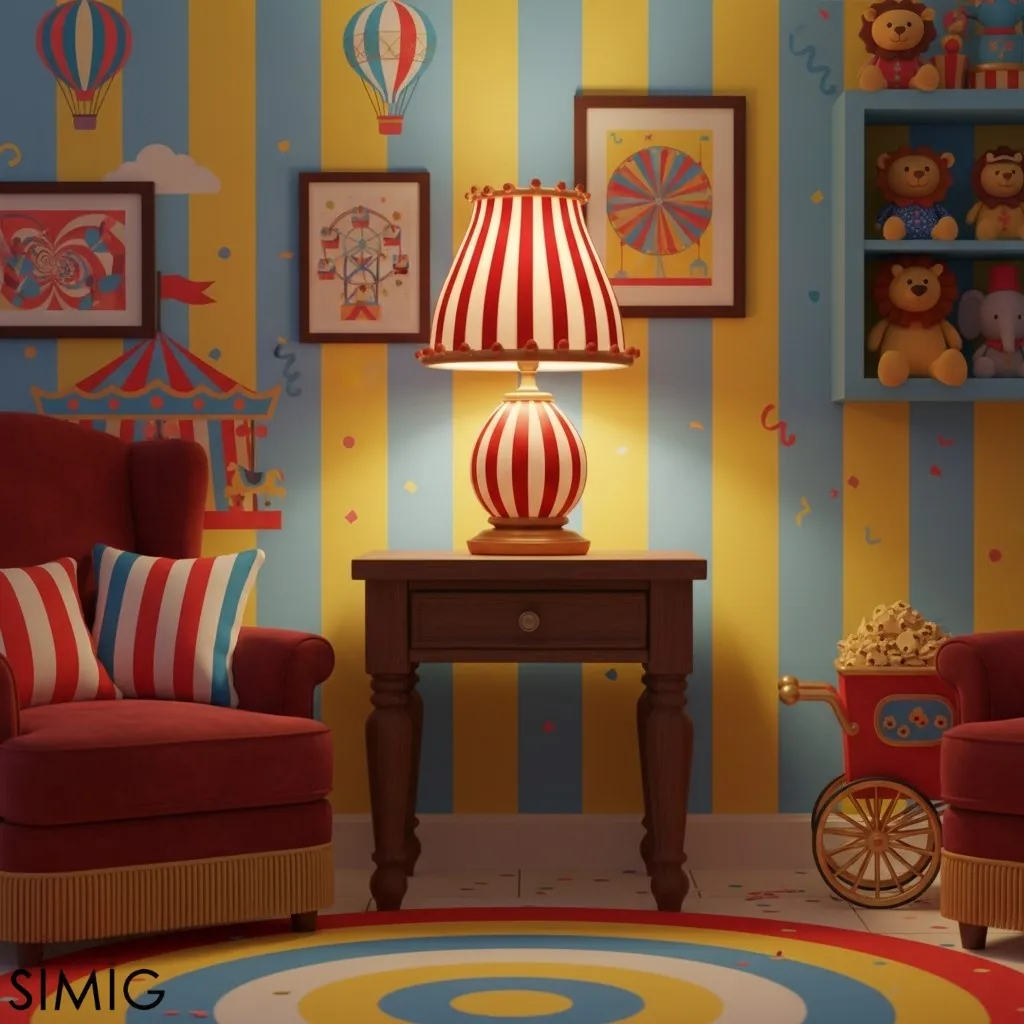 Festilo Circus-Style Metal Table Lamp — Vintage Living Room Accent S278