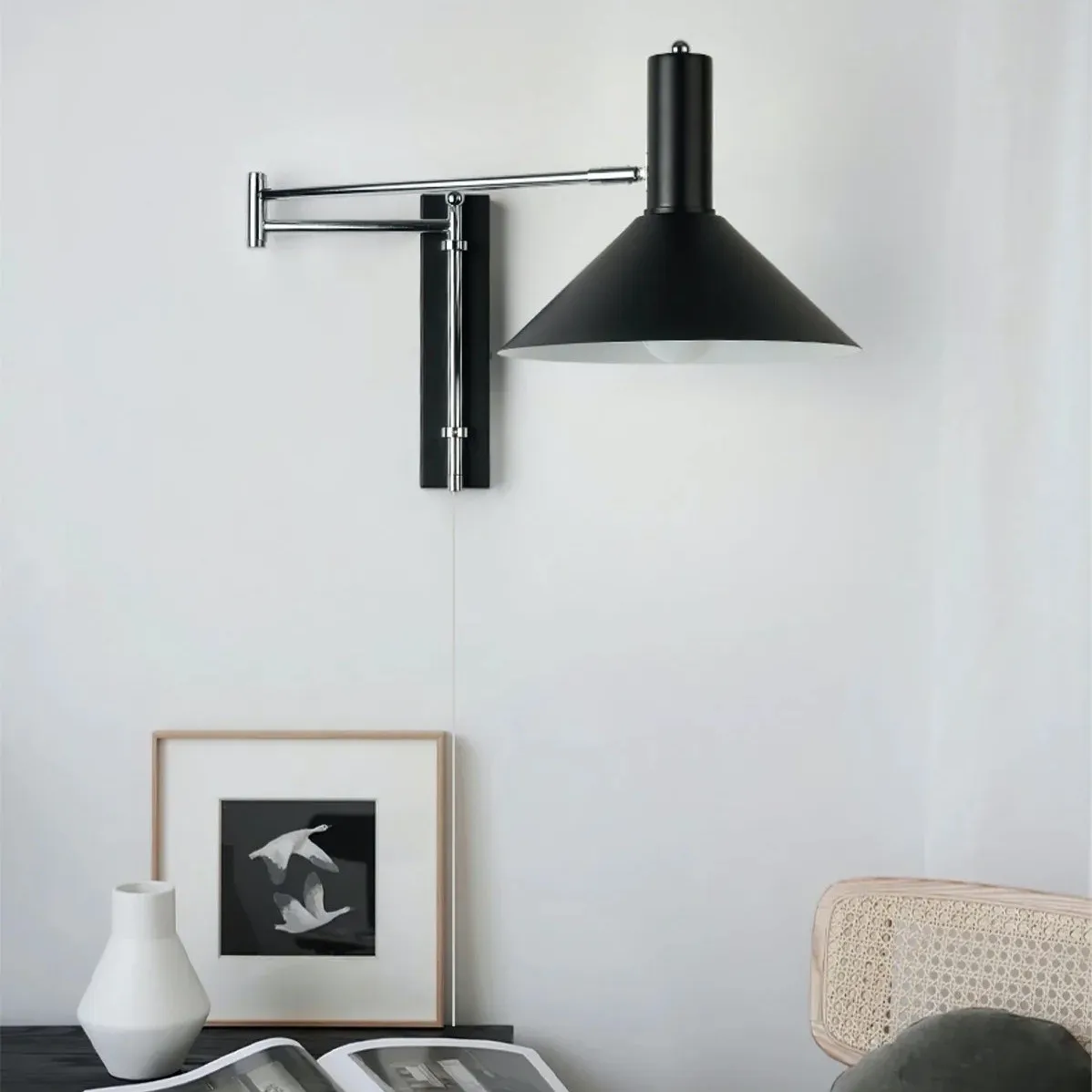 Classic Modern Swing Arm Adjustable Bedside Reading Wall Lamp M19