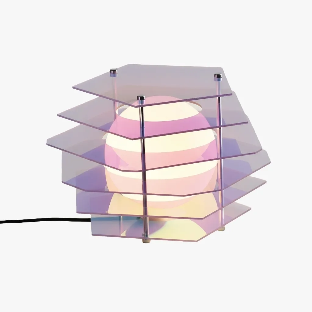 Sunset Geometric Ambient Table Lamp - Colorful Acrylic Decorative Lighting Fixture S375