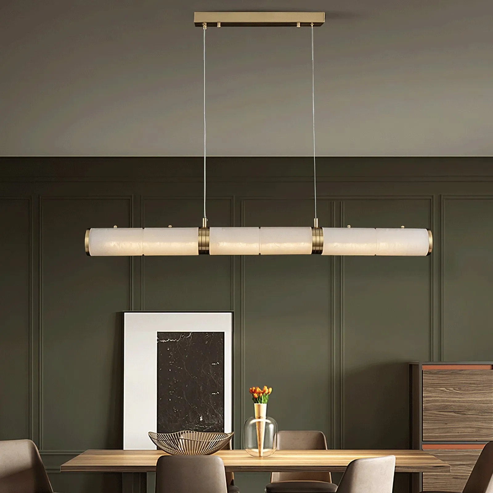 Luxurious Alabaster Beam Pendant Light M581