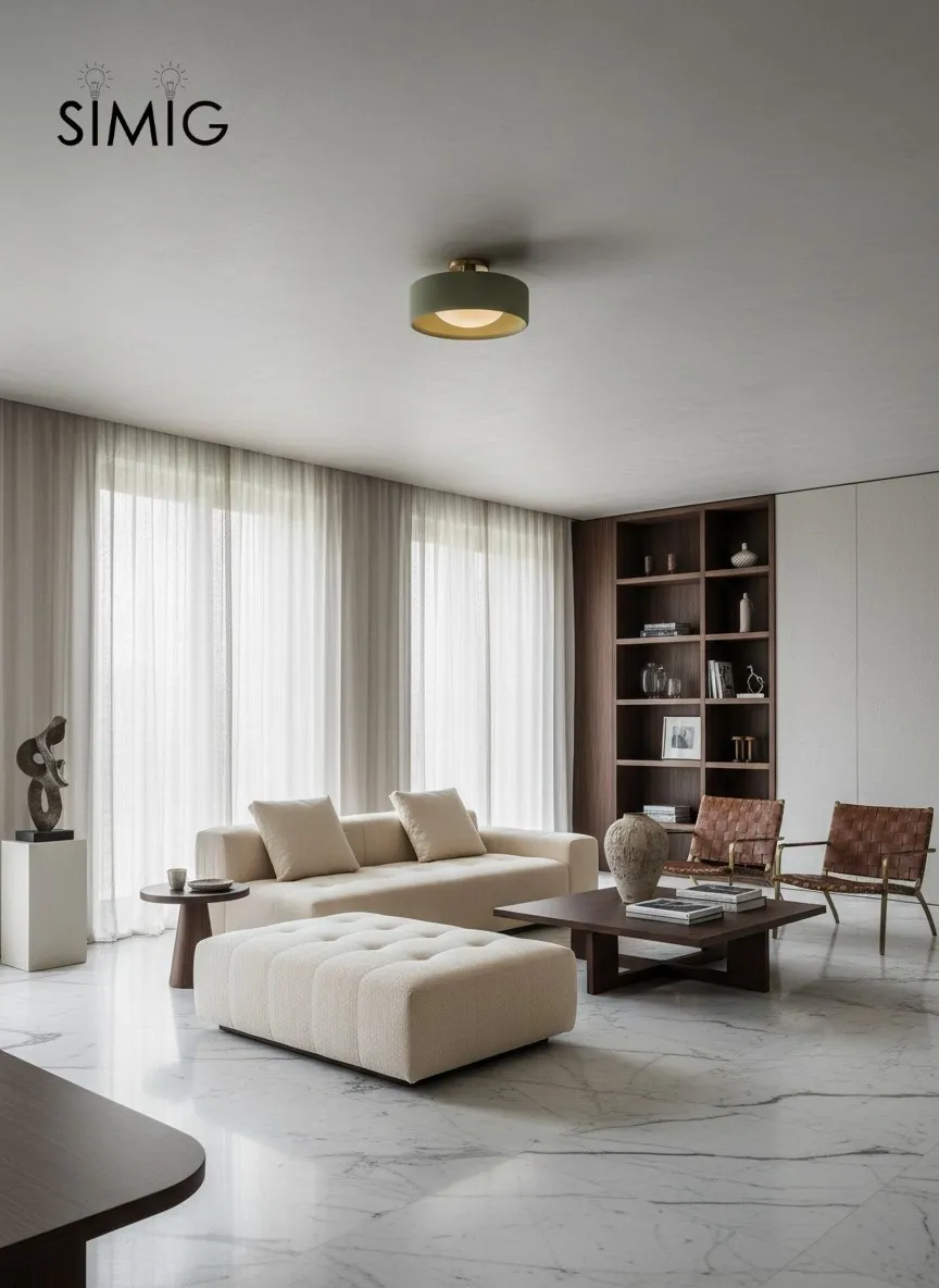 Cerova Elegant Round Porcelain Flush Mount Ceiling Light G86