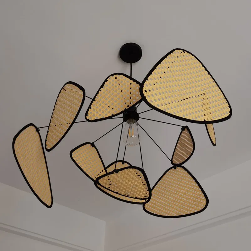 Screen Cannage Pendant Light - Woven Rattan Design for Living Room