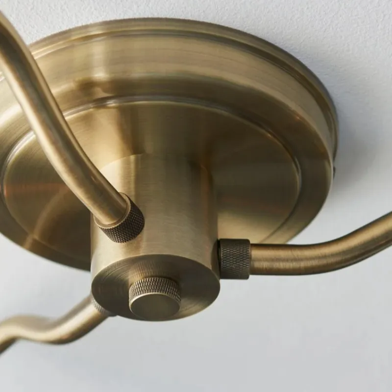 Novera Vintage-Inspired Semi-Flush Ceiling Fixture with Curved Arms for Living Spaces T1037