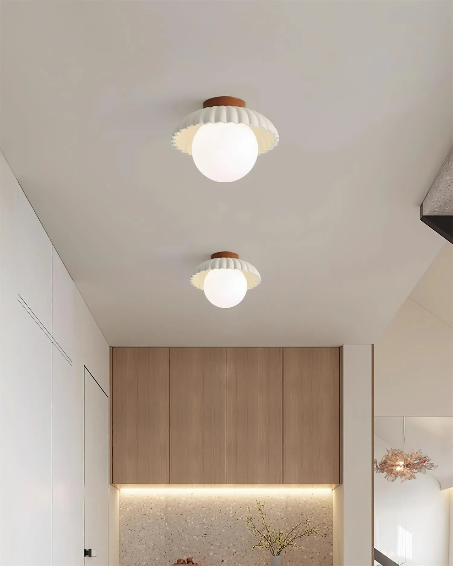 Alien Cream Glass Ceiling Light - Modern Nordic Ceiling Fixture M77