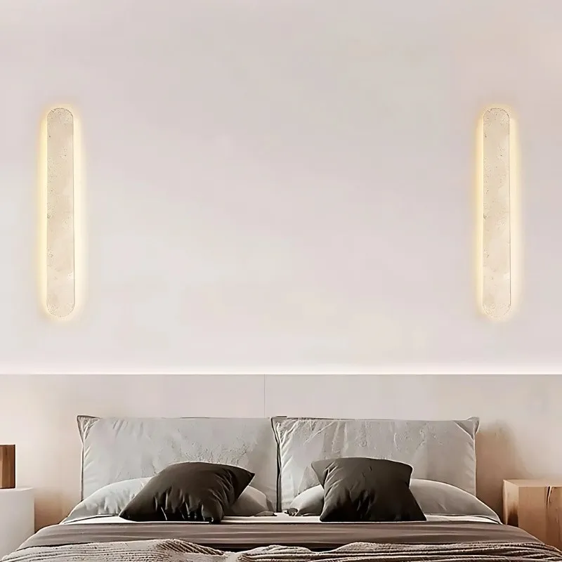Waterproof LED Long Strip Travertine Wall Lamp - Japanese Style Minimalism S325
