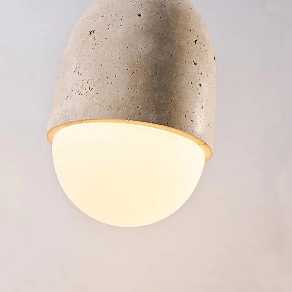 Orbaltis Modern Orb Cluster Pendant - Natural Stone and Glass Hanging Lamp for Living or Kitchen T1106