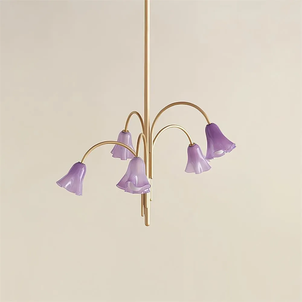 Bellina Lily Glass Flower Chandelier - Romantic Lighting for Interior T280