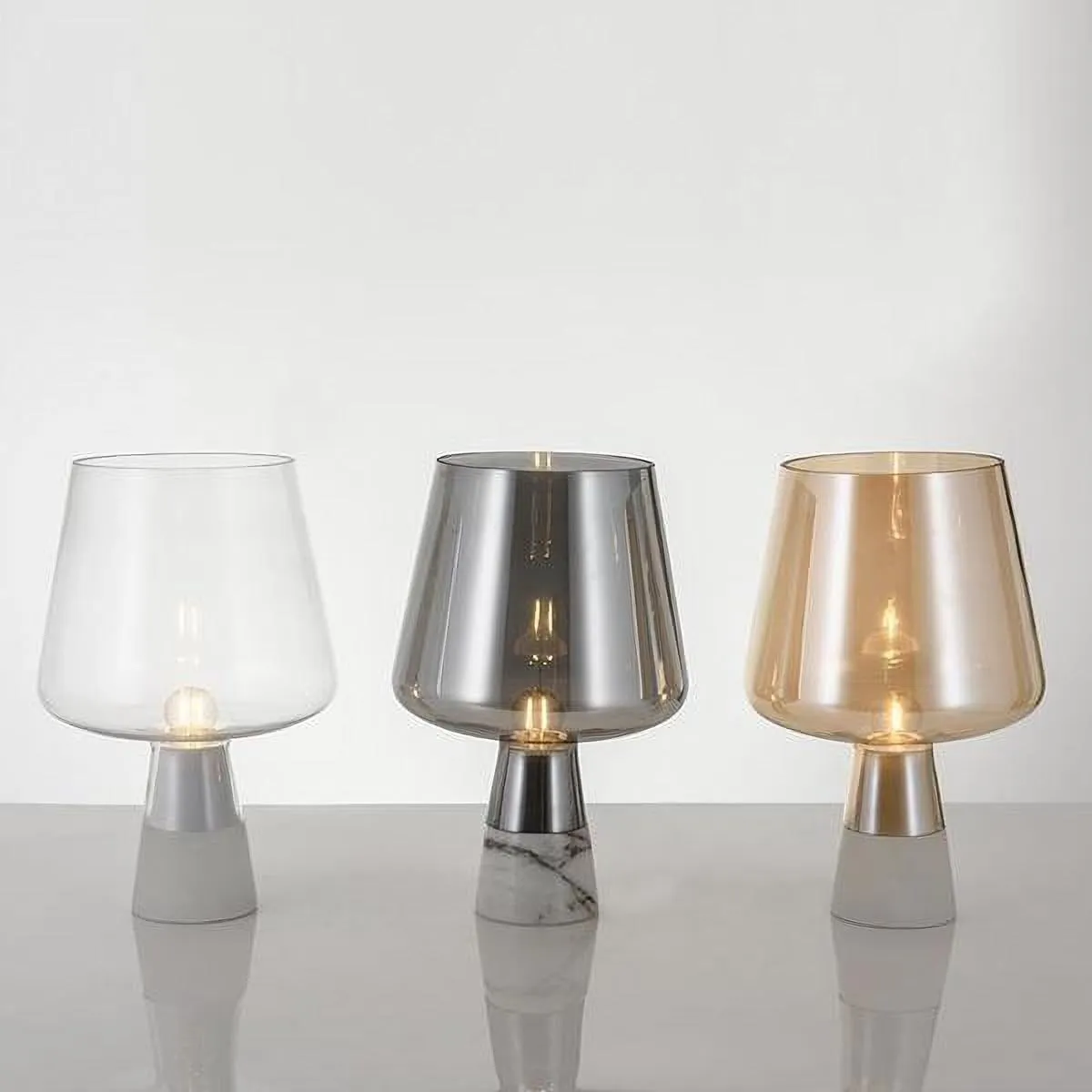 Glass Table Lamp - Glass Dome Nordic Design for Bedroom