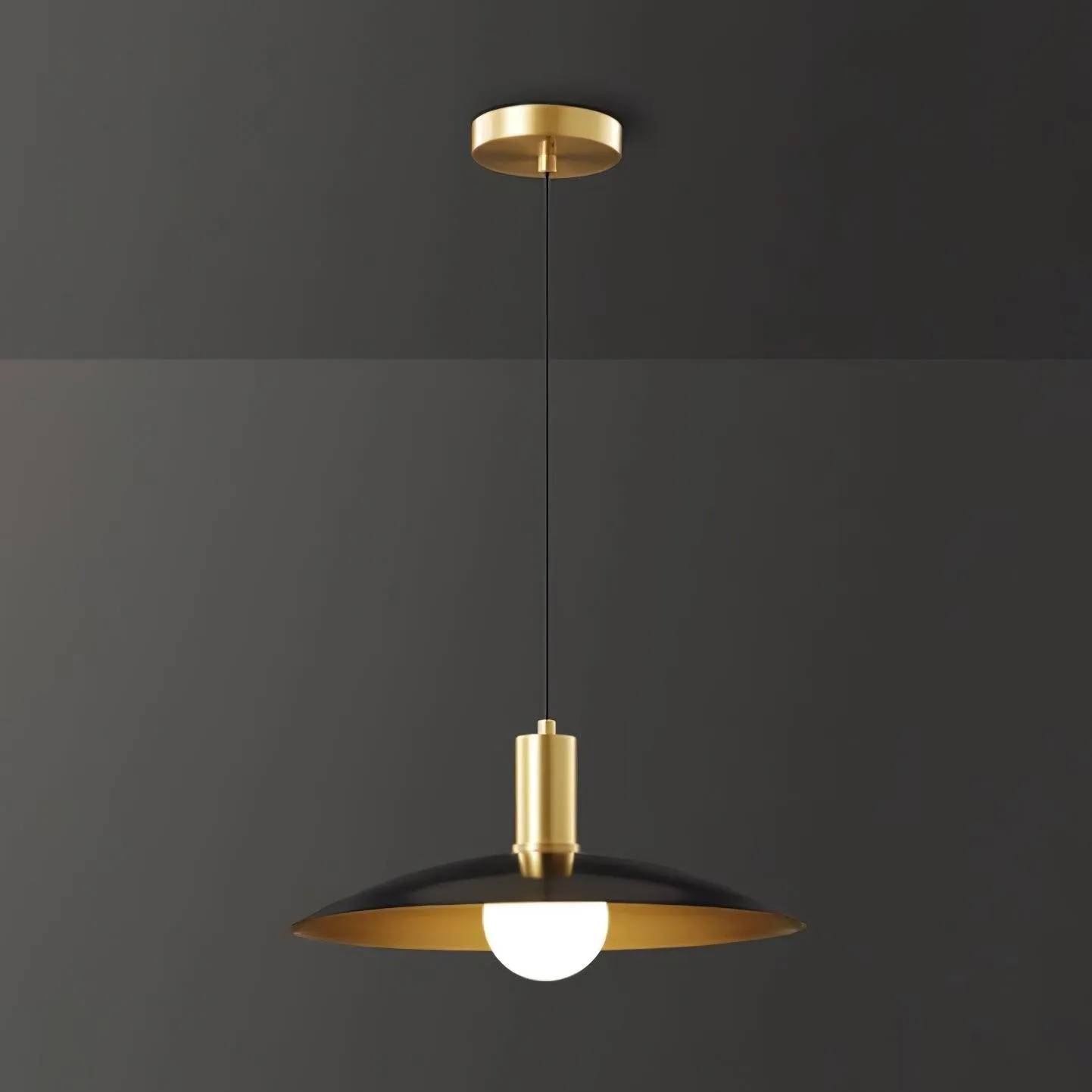 Brass Flared Pendant Lamp M469