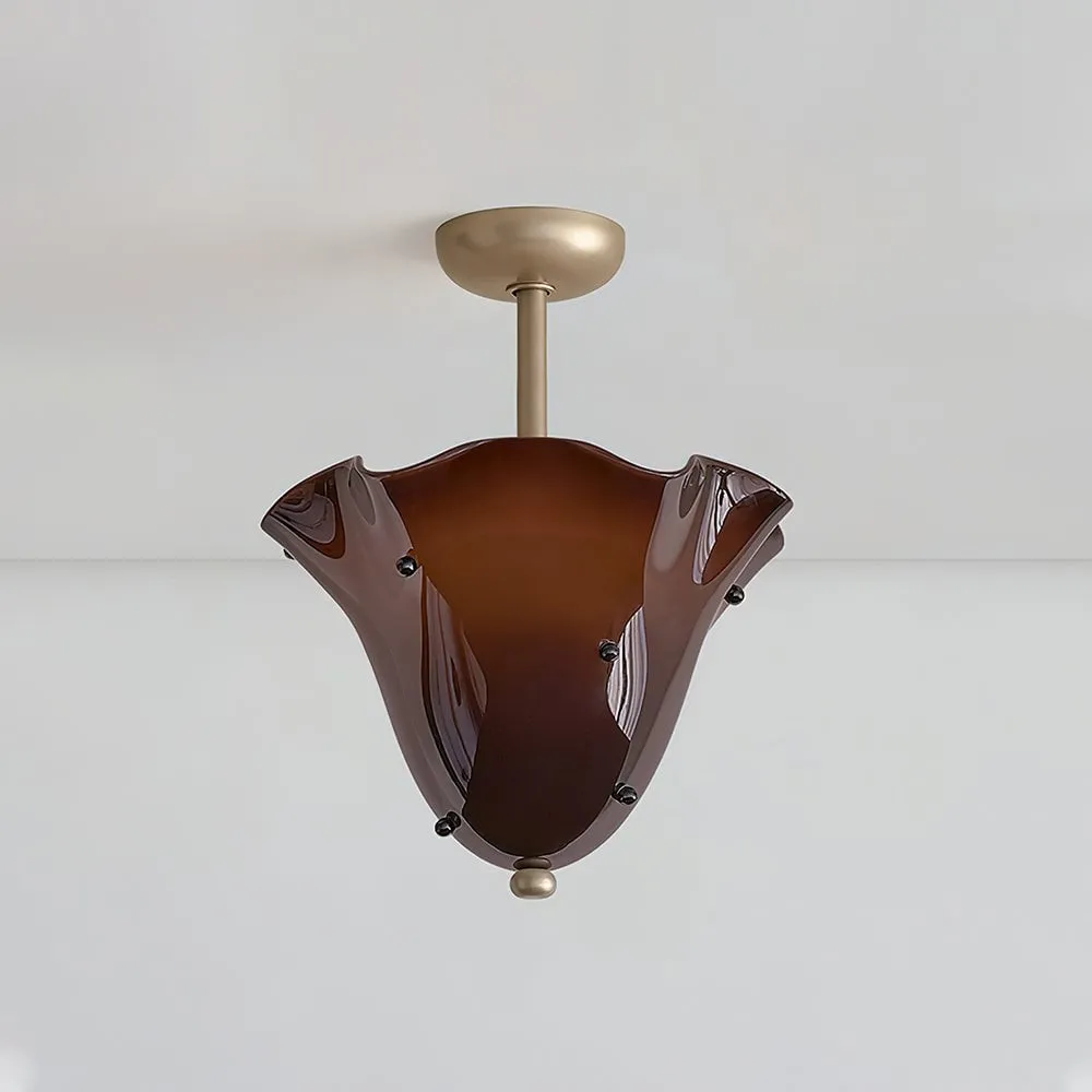 Bellina Petal Fold Glass Ceiling Light - Artistic Fixture for Bedroom T282